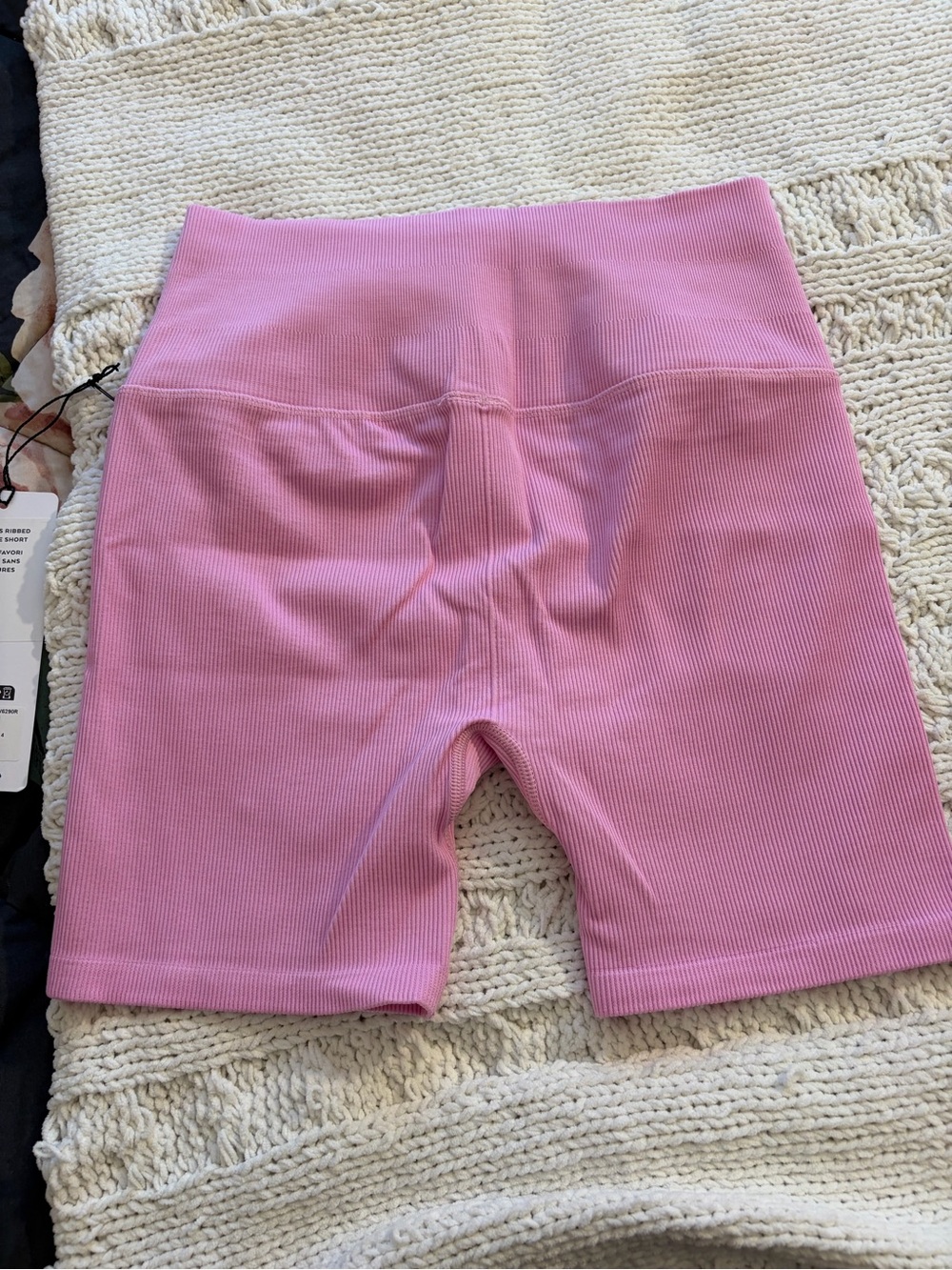 ALO Yoga Ribbed Athletic Shorts in Heart Pink - Picture 2 of 6